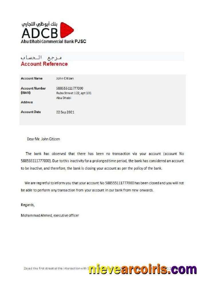 UAE ADCB bank closure reference